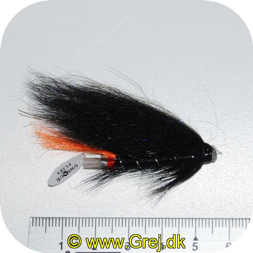 FL80004 - Modern Tube Flies - UF Glodhack - Str. 1.5 - Sort m/lidt orange