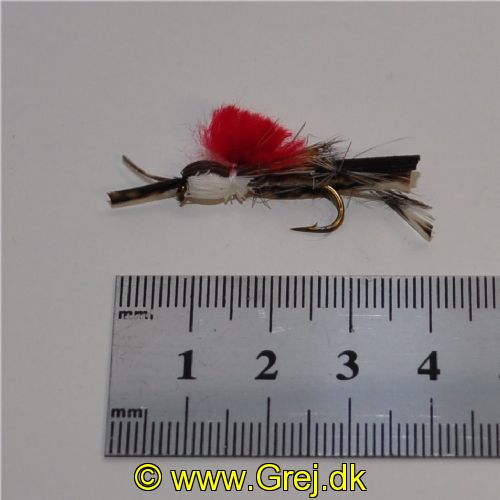 FLY0942 - Tørflue - Whitlooks Hopper - Farve: Natur med rød - Str. : 10