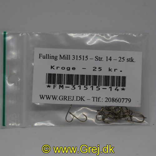 FM-31515-14 - Kamasan Fulling Mill Fluekrog til guldhoved nymfer str. 14 pakket i pose med 25 stk.