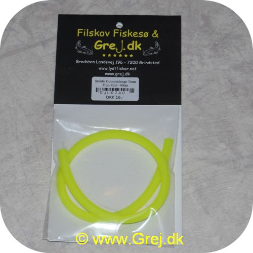 GUL0740 - Stonfo Gummislange 7 mm  - Fluo. Gul - 40 cm - Til forfang og fluer