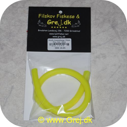 GUL1040 - Stonfo Gummislange 10 mm  - Fluo. Gul - 40 cm - Til forfang og fluer