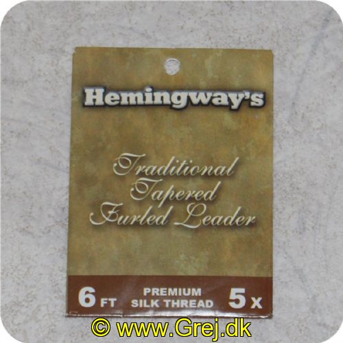 HMGFLTR - Hemingways Traditional Tapered Furled Leader - 6ft Premium Silk Tread - 5X - Lysebrun