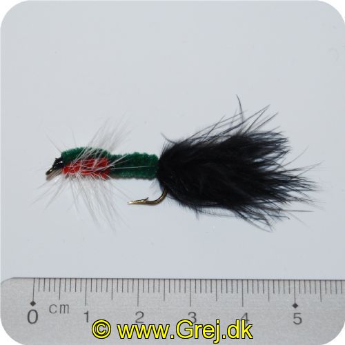 MS016 - Nymphs - Str. 8 - Sort/grøn ned blå børstehår Montana crawlers