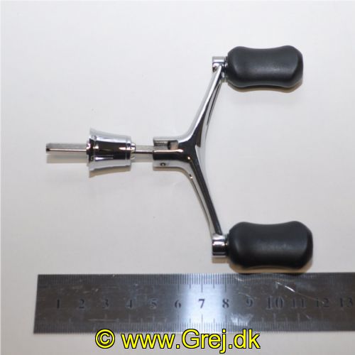 SDH3 - Dobbelt håndtag som passer til de fleste Shimano hjul - Chrome metal med sorte håndtag (9 cm fra midt til mindt mellem de to håndtag)