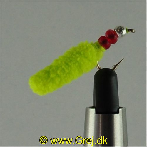 SGMAG002 - Maggot - Farve: Chartreuse med rød og sølv hoved - Str. : 10