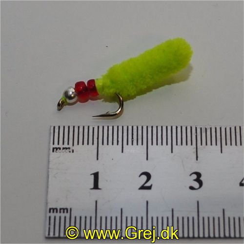 SGMAG002 - Maggot - Farve: Chartreuse med rød og sølv hoved - Str. : 10