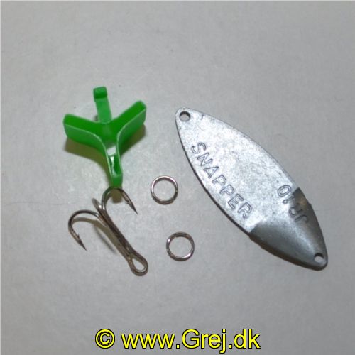 SNAPPER10B - Den originale JACK RAPID Snapper - 10 gram - Blank/Umalet - Usamlet, men med krog, krogkappe og springringe