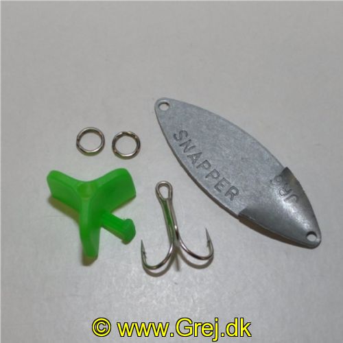 SNAPPER6B - Den originale JACK RAPID Snapper - 6 gram - Blank/Umalet - Usamlet, men med krog, krogkappe og springringe