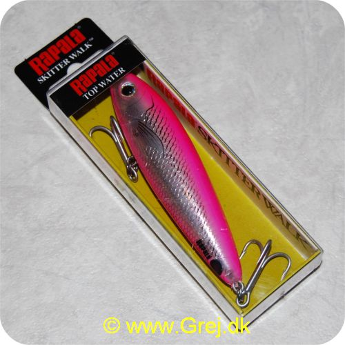 SSW11HP - Rapala Skitter Walk med raslekugle - 11cm - 19 gram - Arbejdsdybde: Topwater - Pink/sølv