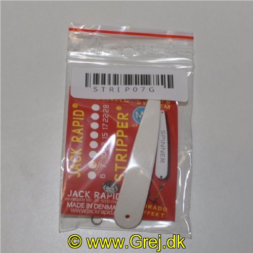 STRIP07G - Den originale Jack Rapid ML Stripper 7 gram - Hvid - Uden krog men med springring.<BR>
kent anbefaler Eagle Claw str. 8 til denne find den her: http://www.grej.dk/?side=vare&varenr=047708129466