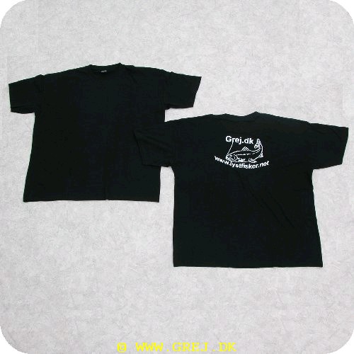 TSHIRT08 - Sort T-Shirt med hvid logo på ryggen. - Str. XXXXXL
