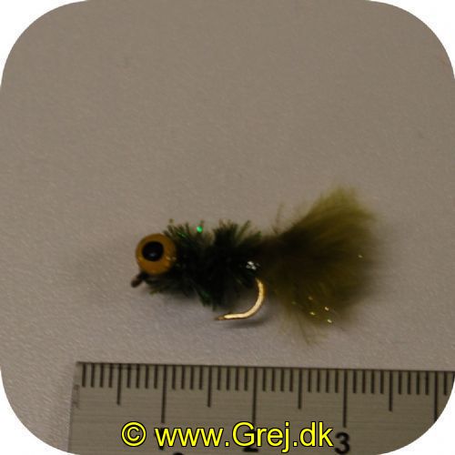 UF0016 - Enkeltkrog put and take flue- Str. 10 - grøn flash krop og grøn hale . med dobbelt øget tungstens hovede 
