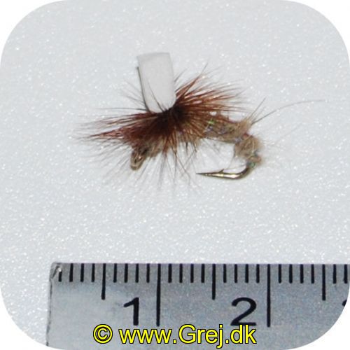 UF0103 - Enkeltkrog tørflue- Str. 10 - orange / rød gummi krop med  dobbelt øge - grå følehorn og guld hale  