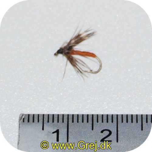 UF0108 - Enkeltkrog tørflue- Str. 16 - grøn krop med grøn hackel - grøn hale og grå vinge 