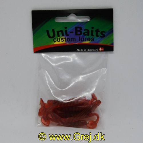 UN0401 - Uni-baits dansk . paddle tail jig med en livlige og lokkende gang i vandet 7 stk Farve : Rødbrun med rød glimmer