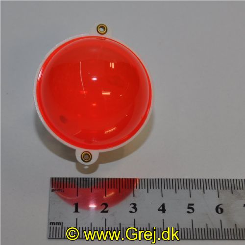 VANDK40RH - Danica - Klar rød / Hvide vandkugler - Antal i pakke: 10 stk. - Str. 40mm