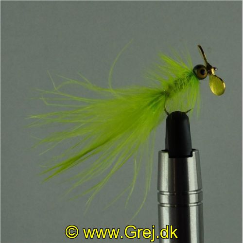 WS00111 - Long Shank - GH Herning fluen m/Propel - Farve: Chartreuse med hoved og propel - Str. : 10