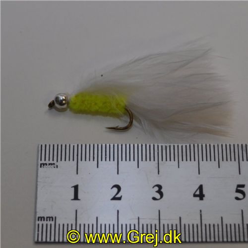 WS0167 - Long Shank - Bh Cat Whisker - Farve: Chartreuse/Hvid med sølv hoved - Str. : 10