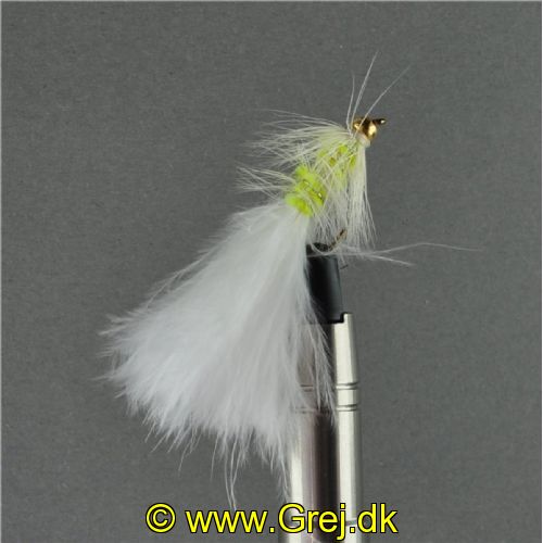 WS1649 - Long Shank - Cat Whisker White Yellow - Farve: Gul/Hvid med messing hoved - Str. : 10