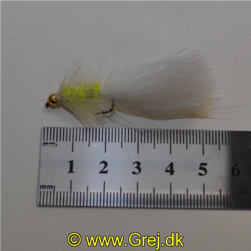 WS1649 - Long Shank - Cat Whisker White Yellow - Farve: Gul/Hvid med messing hoved - Str. : 10