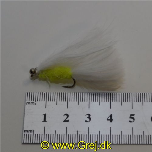 WS1910 - Long Shank - Cat Whisker Eyed - Farve: Chartreuse/Hvid med dobbelt sølv øjn - Str. : 10