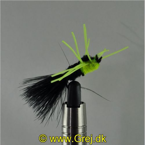 WS24026 - Long Shank - Montana rubber leg Chartreuse Black - Farve: Chartreuse/Sort - Str. : 10