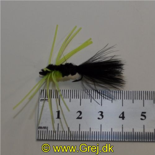 WS24026 - Long Shank - Montana rubber leg Chartreuse Black - Farve: Chartreuse/Sort - Str. : 10